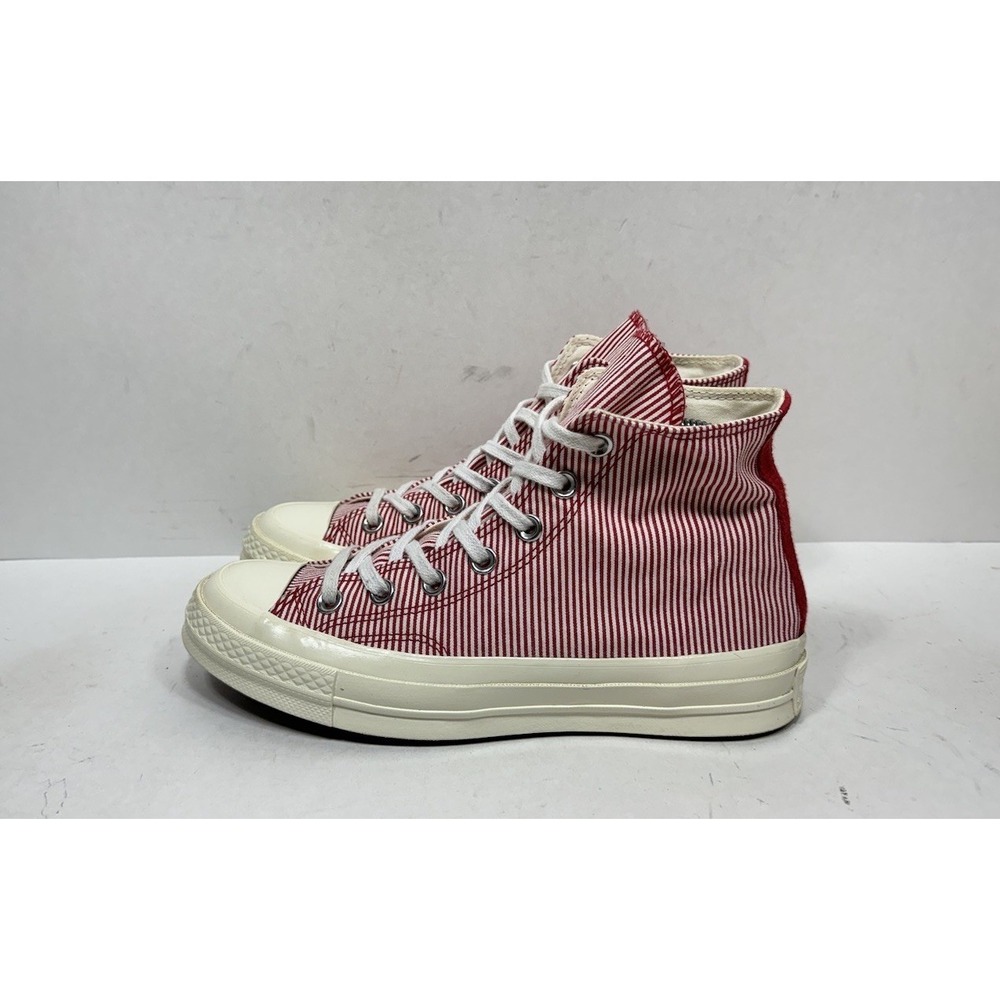 Converse High Top Sneakers Red and White Striped - Picture 3 of 8